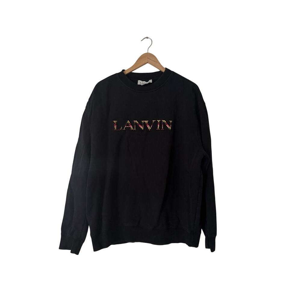 Lanvin Embroidered Logo Crewneck Sweatshirt Size XS
